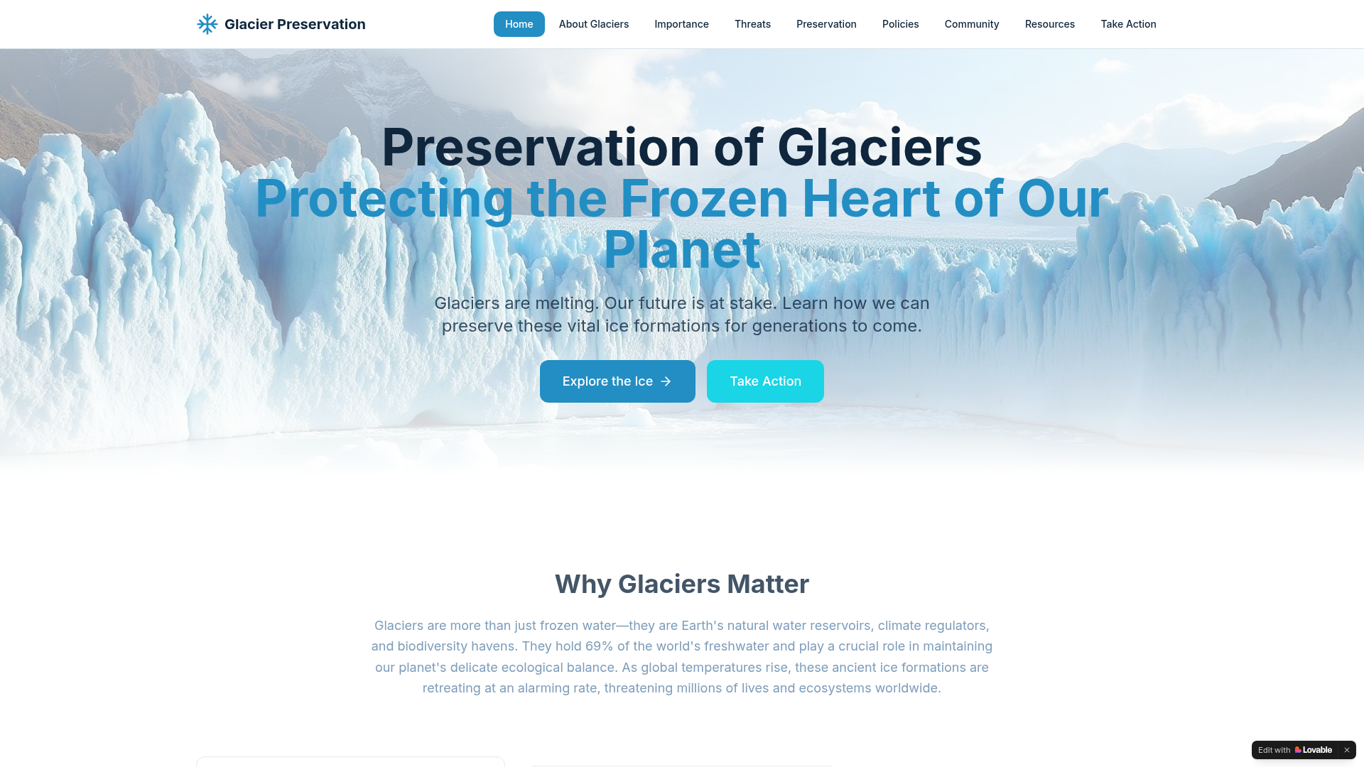 Preservation of Glaciers